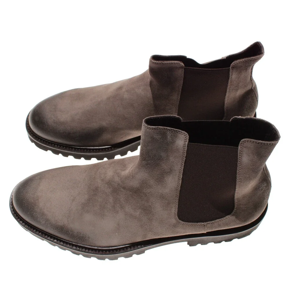 Tagliatore NWB Flint Pull On Chelsea Boots Size 45 (US 12) in Brown Suede
